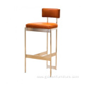 Chrome steel, PU leather leisure bar chair incolourtobrass